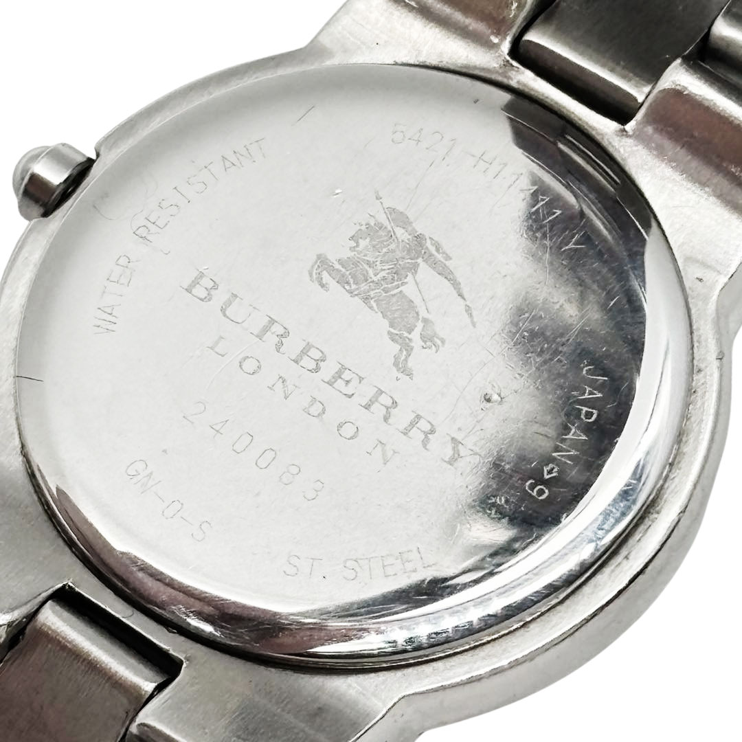 BURBERRY バーバリー レディース腕時計 QZ SS シルバー/ブルー文字盤 5421-H11411