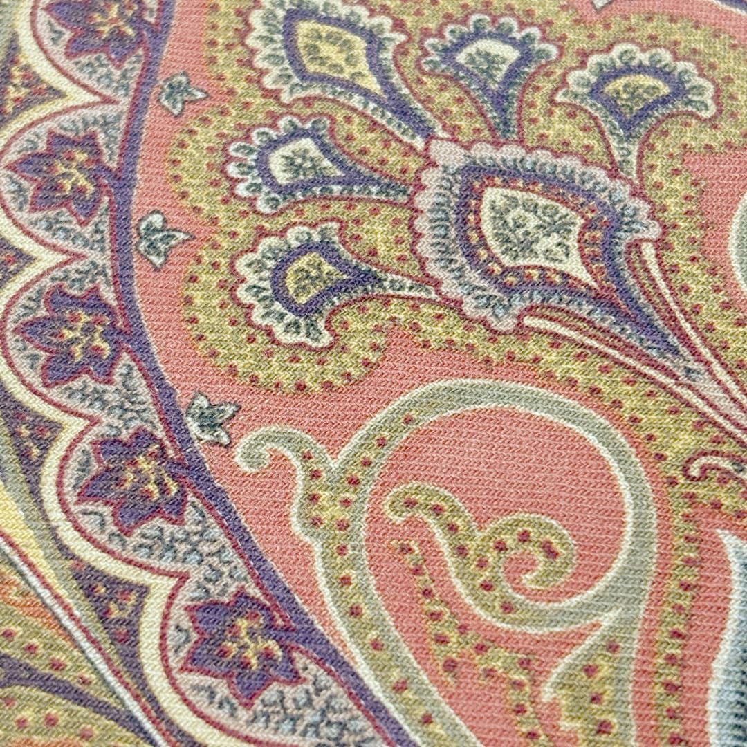 ETRO エトロ ストール ペイズリー柄 ウール70%/シルク30% ブラウン系