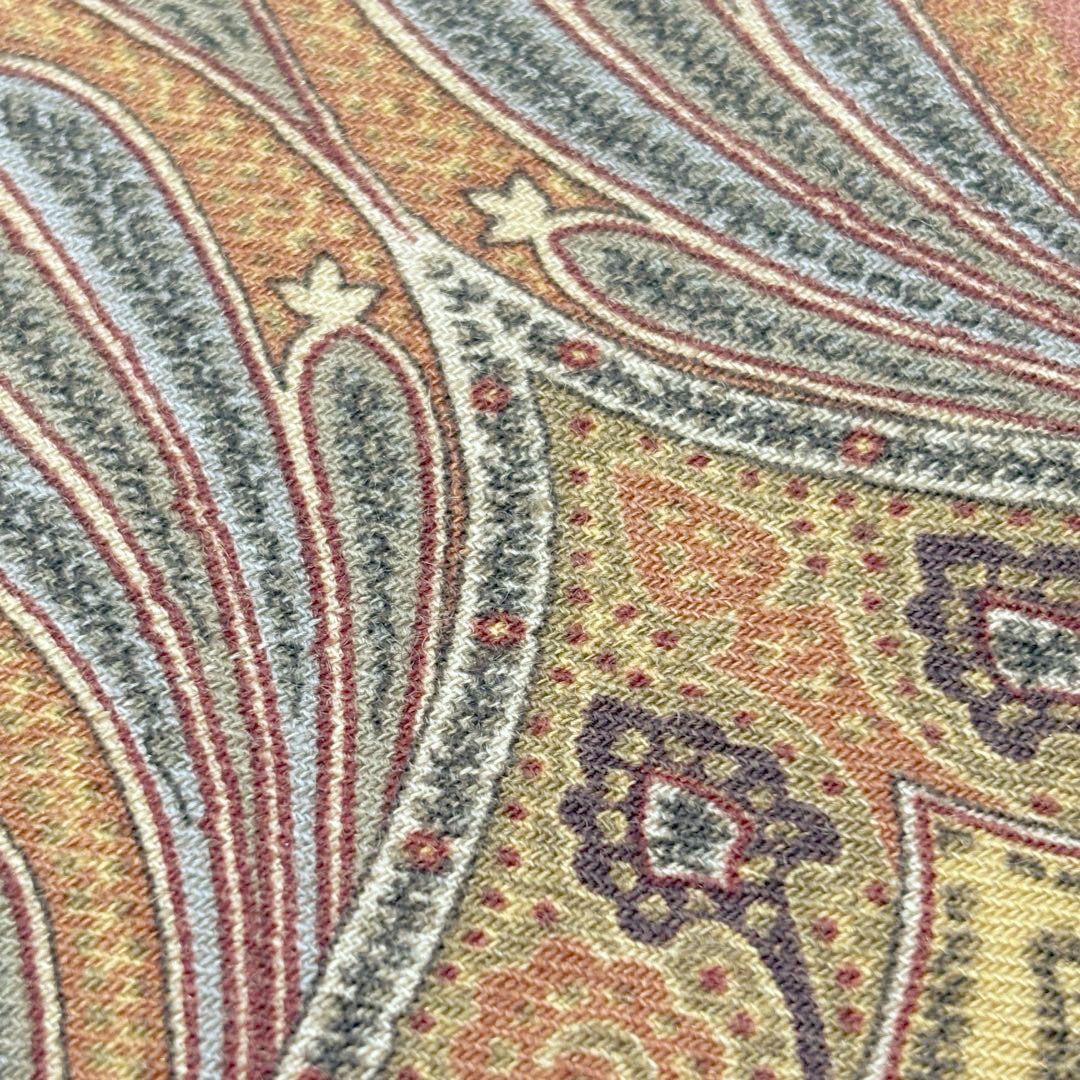 ETRO エトロ ストール ペイズリー柄 ウール70%/シルク30% ブラウン系