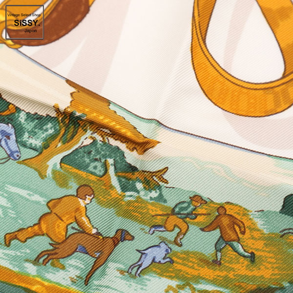 HERMES シルクジャージ カレ90 ホワイト系（□エルメス□ スカーフ 