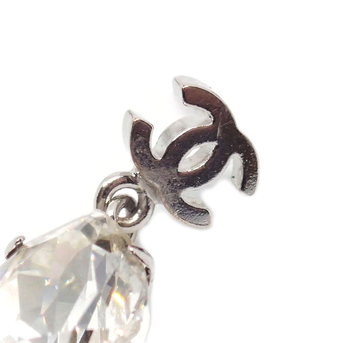 □シャネル□ ピアス ココマーク ティアドロップ クリアストーン