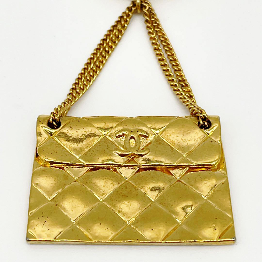 ★CHANEL ブローチ シャネル マトラッセブローチ ゴールドカラー CHANEL シャネル ブローチ マトラッセ ココマーク バッグ