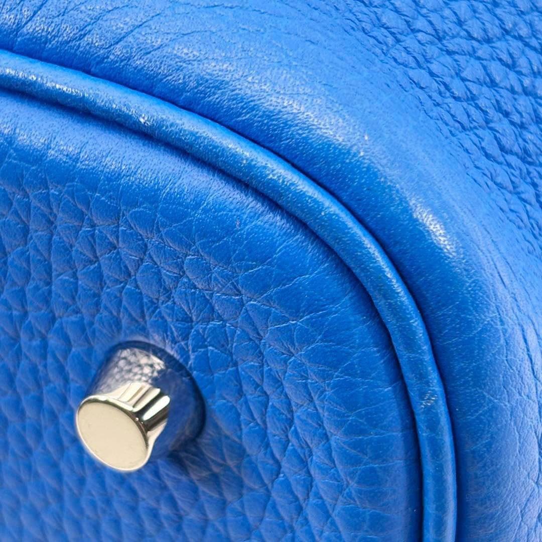 HERMES エルメス ハンドバッグ ピコタンロック22 MM トリヨンクレマンス ブルーイドラ/シルバー金具 X刻印