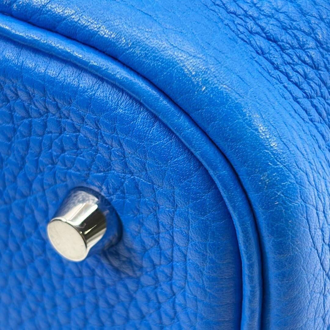 HERMES エルメス ハンドバッグ ピコタンロック22 MM トリヨンクレマンス ブルーイドラ/シルバー金具 X刻印