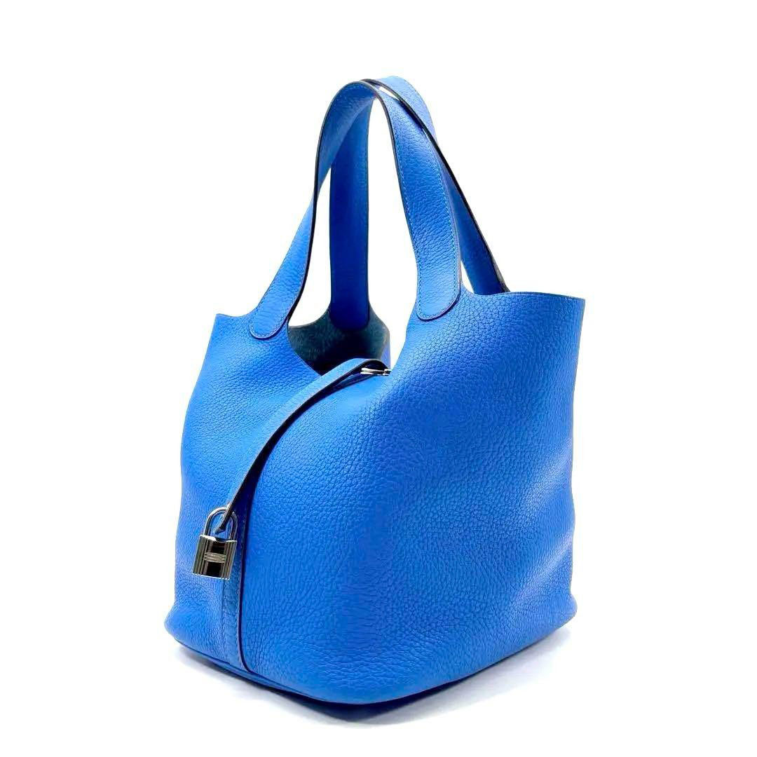 HERMES エルメス ハンドバッグ ピコタンロック22 MM トリヨンクレマンス ブルーイドラ/シルバー金具 X刻印