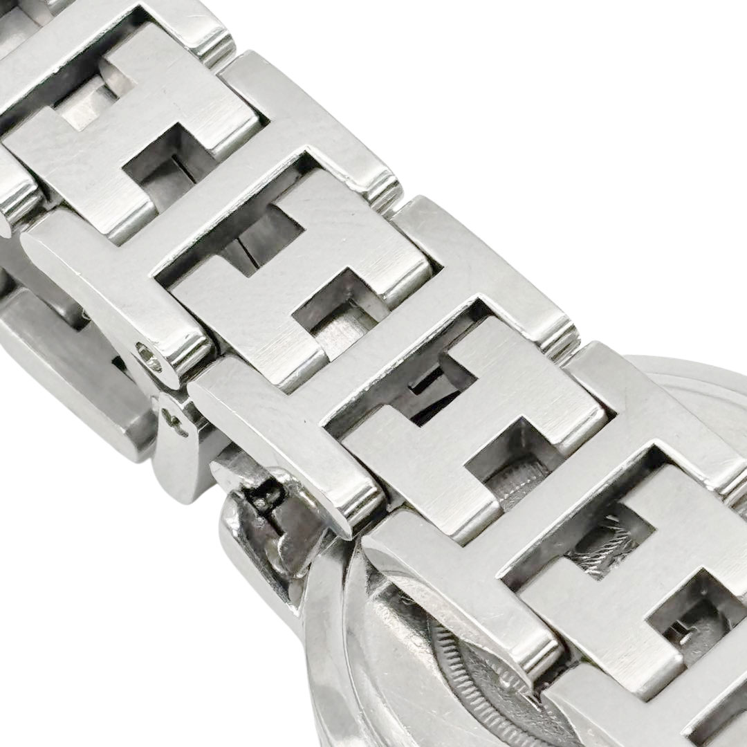 HERMES エルメス レディース腕時計 クリッパー QZ デイト シルバー グレー文字盤 CL4.210