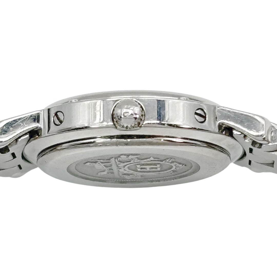 HERMES エルメス レディース腕時計 クリッパー QZ デイト シルバー グレー文字盤 CL4.210