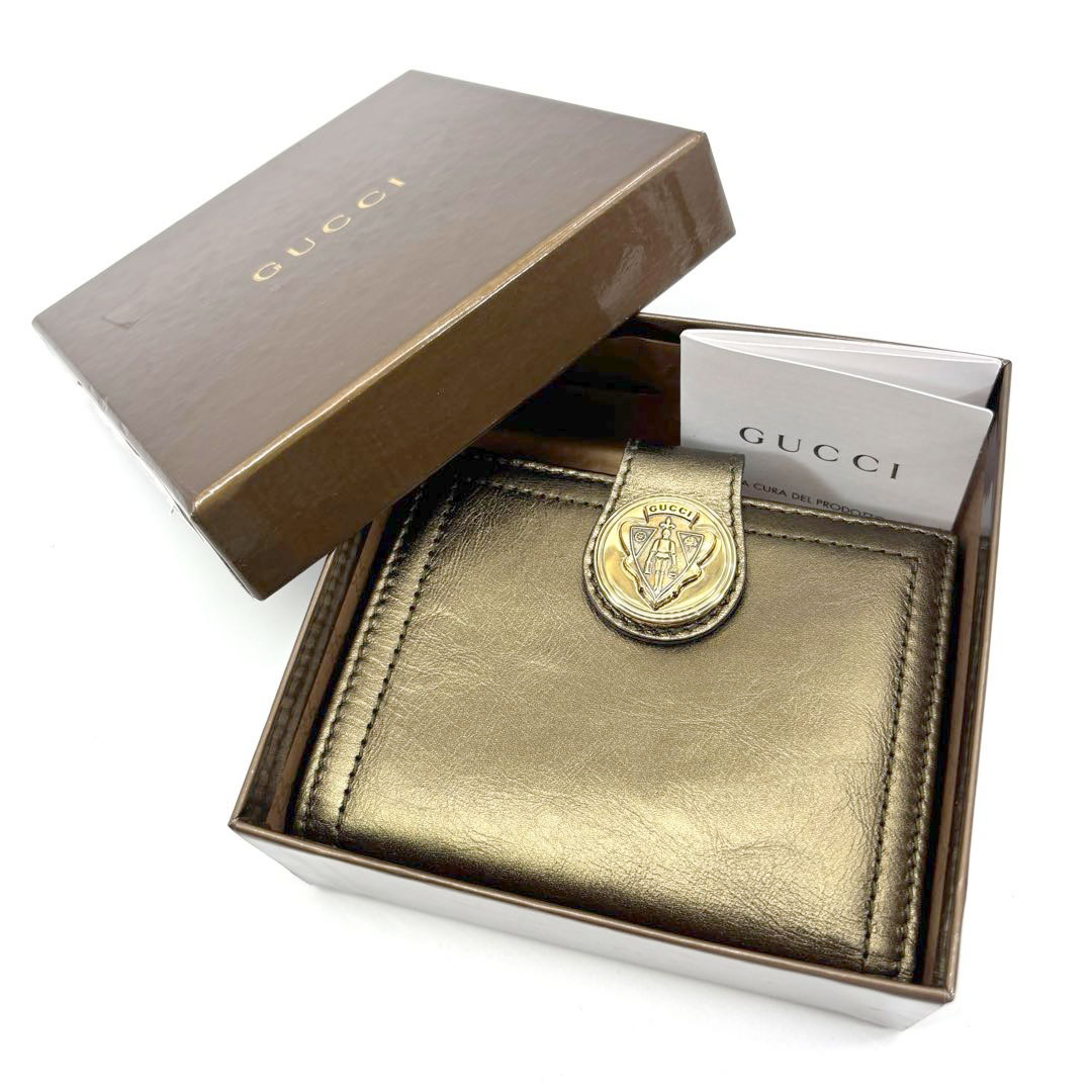 GUCCI グッチ 二つ折り財布 ヒストリア コンパクトウォレット クレスト