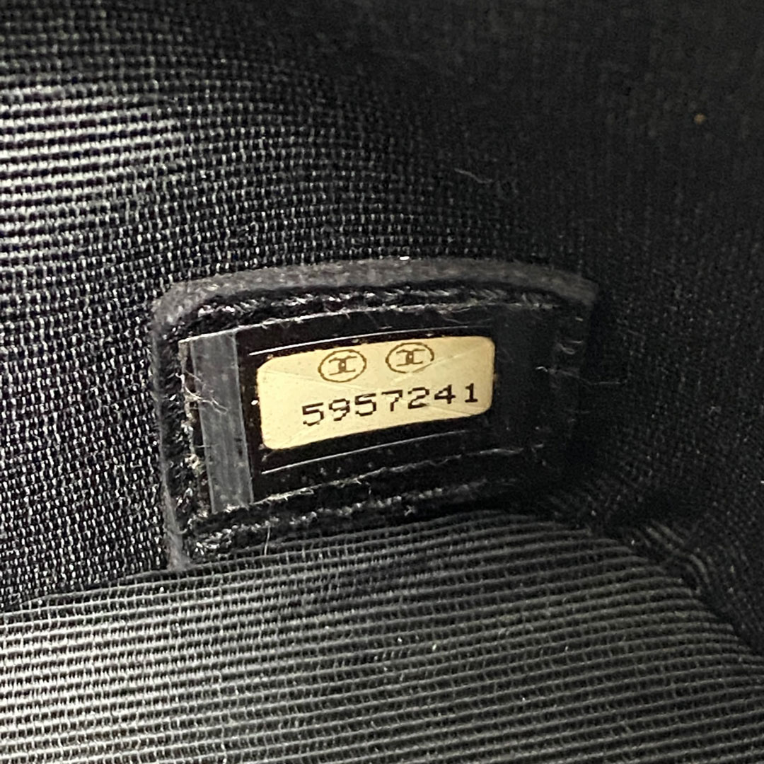 CHANEL シャネル チョコバー ミニトートバッグ フリンジ エナメル  