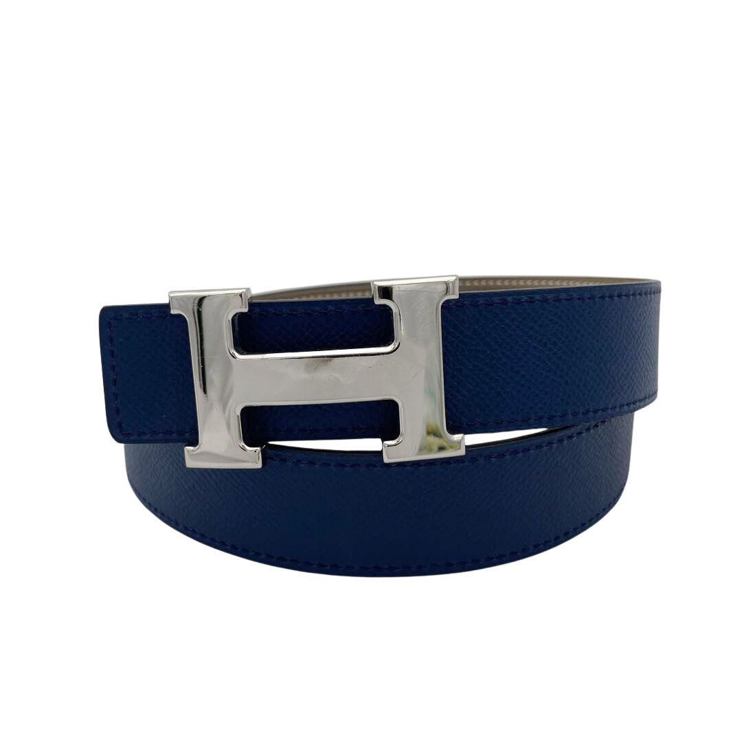 HERMES エルメス コンスタンス Hベルト ブルーシルバー金具 80 HERMES エルメス Hベルト コンスタンス 80 リバーシブル ヴォー