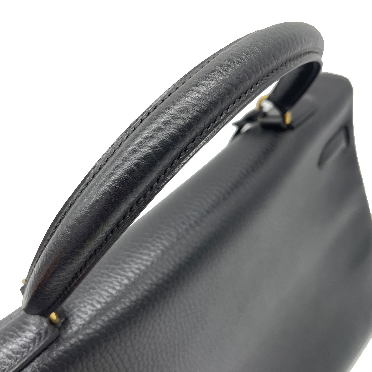 HERMES エルメス ハンドバッグ ケリー35 内縫い アルデンヌ ブラック ゴールド金具 〇V刻印