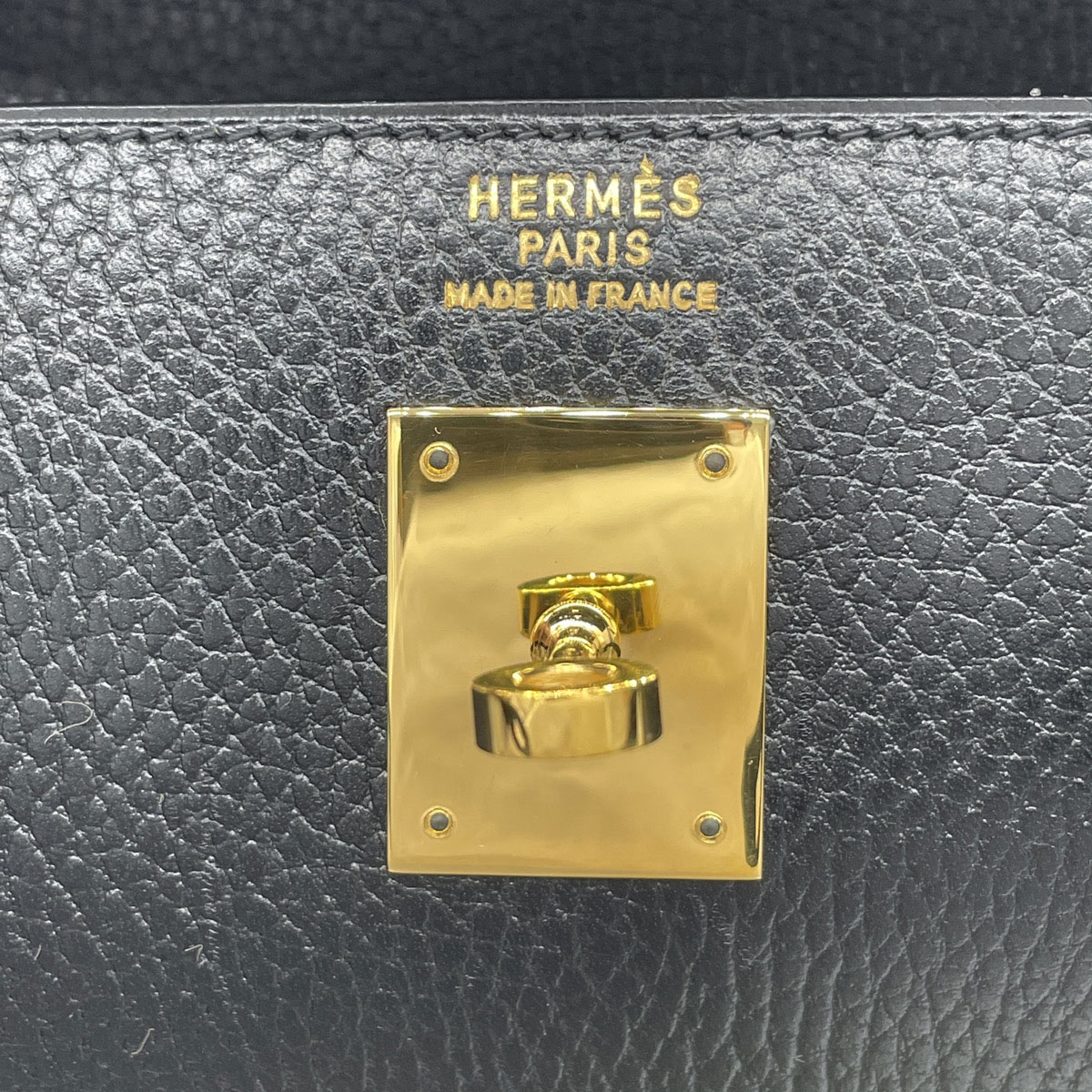 HERMES エルメス ハンドバッグ ケリー35 内縫い アルデンヌ ブラック ゴールド金具 〇V刻印