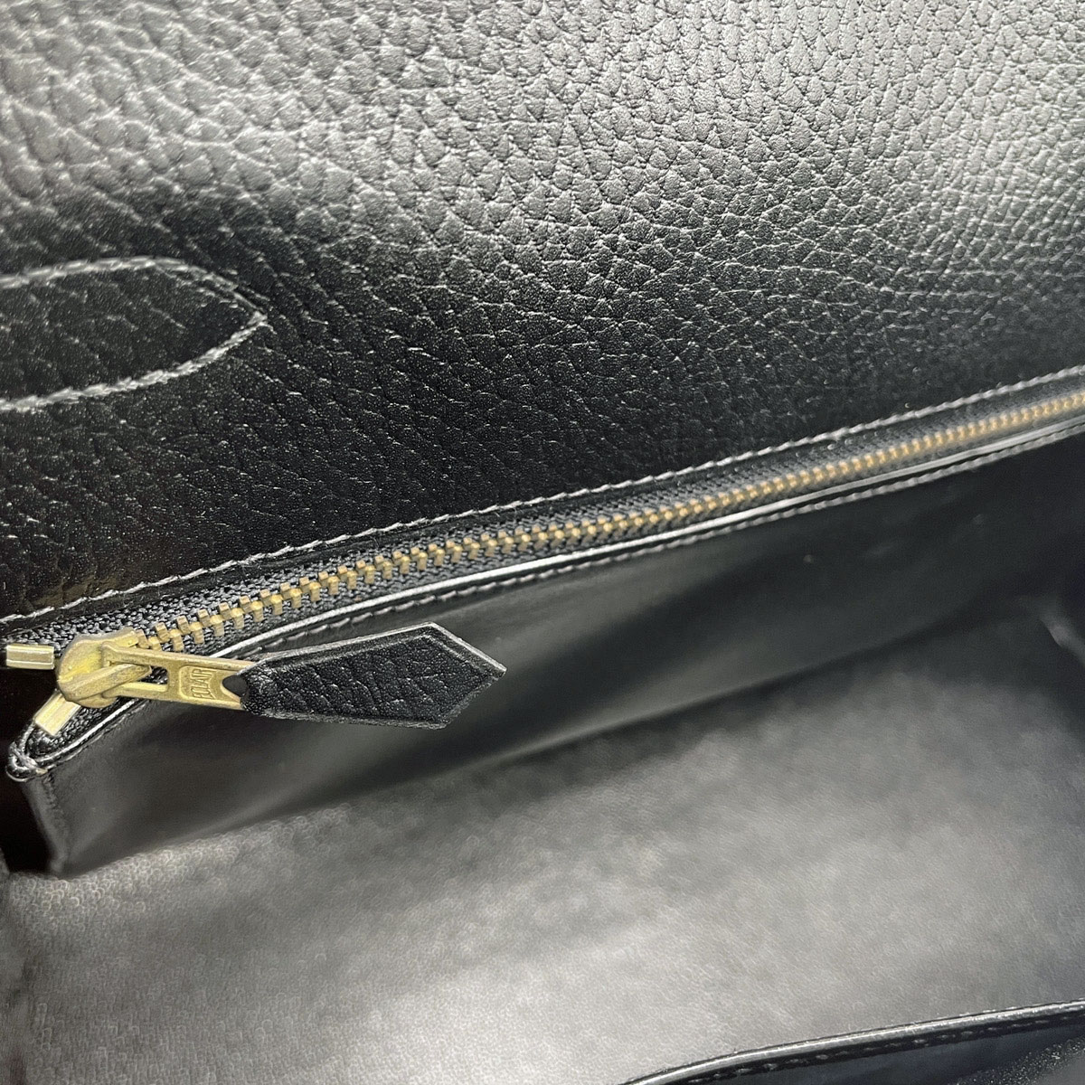 HERMES エルメス ハンドバッグ ケリー35 内縫い アルデンヌ ブラック ゴールド金具 〇V刻印