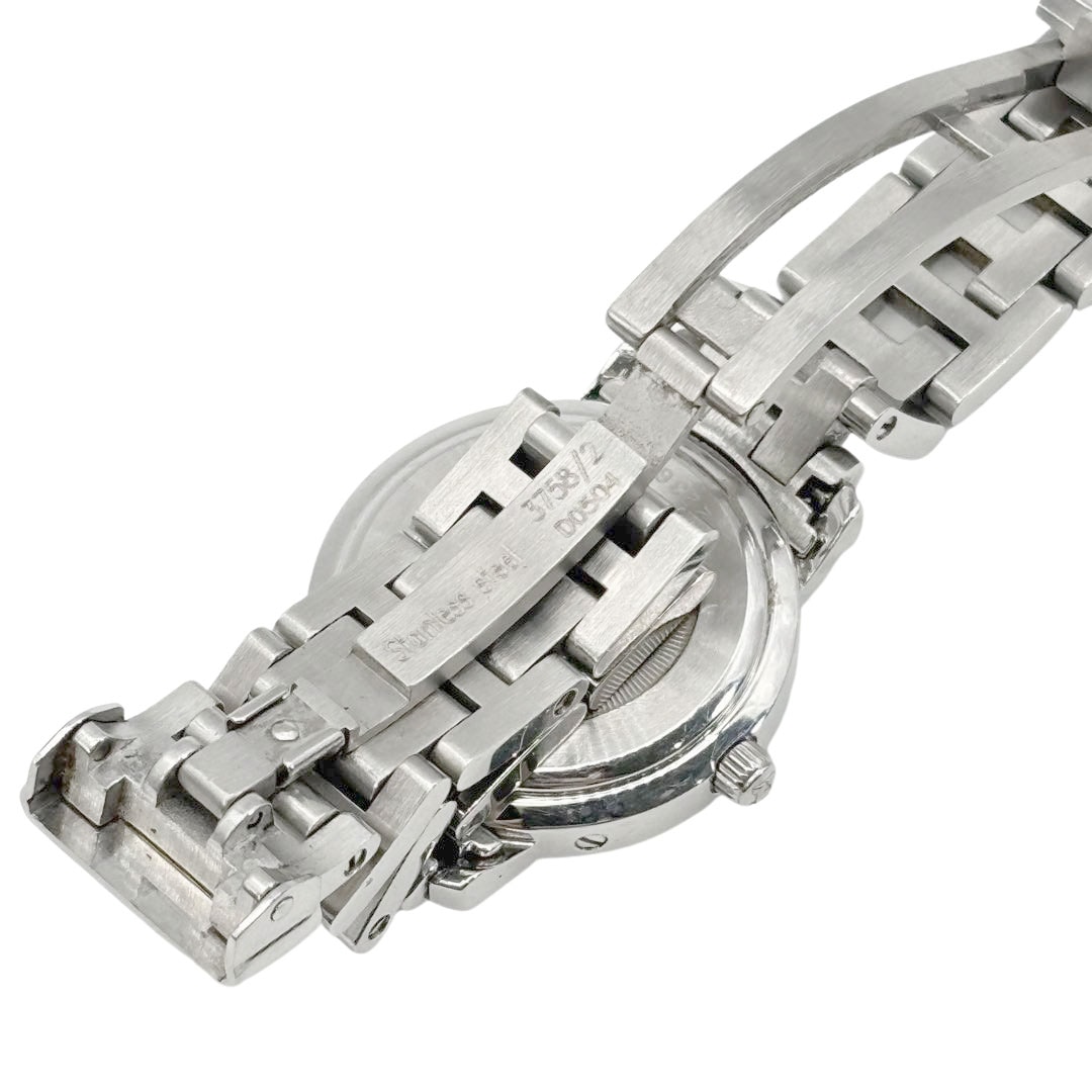 HERMES エルメス レディース腕時計 クリッパー QZ デイト シルバー オレンジ文字盤 CL4.210