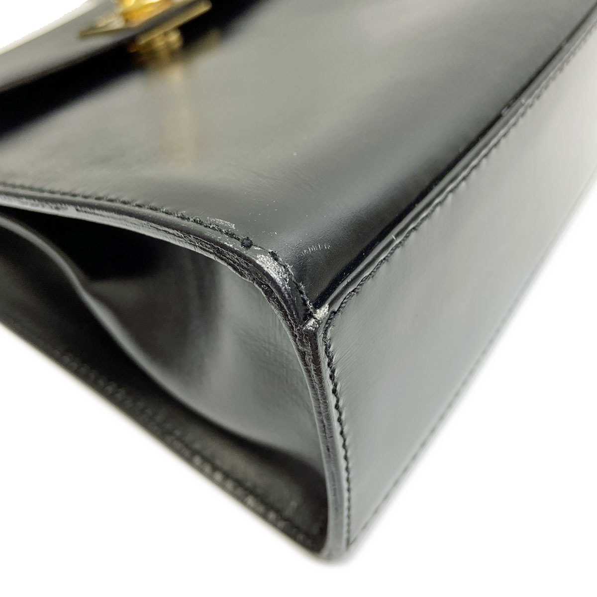 CELINE セリーヌ ハンドバッグ レザー ブラック/ゴールド金具 M10