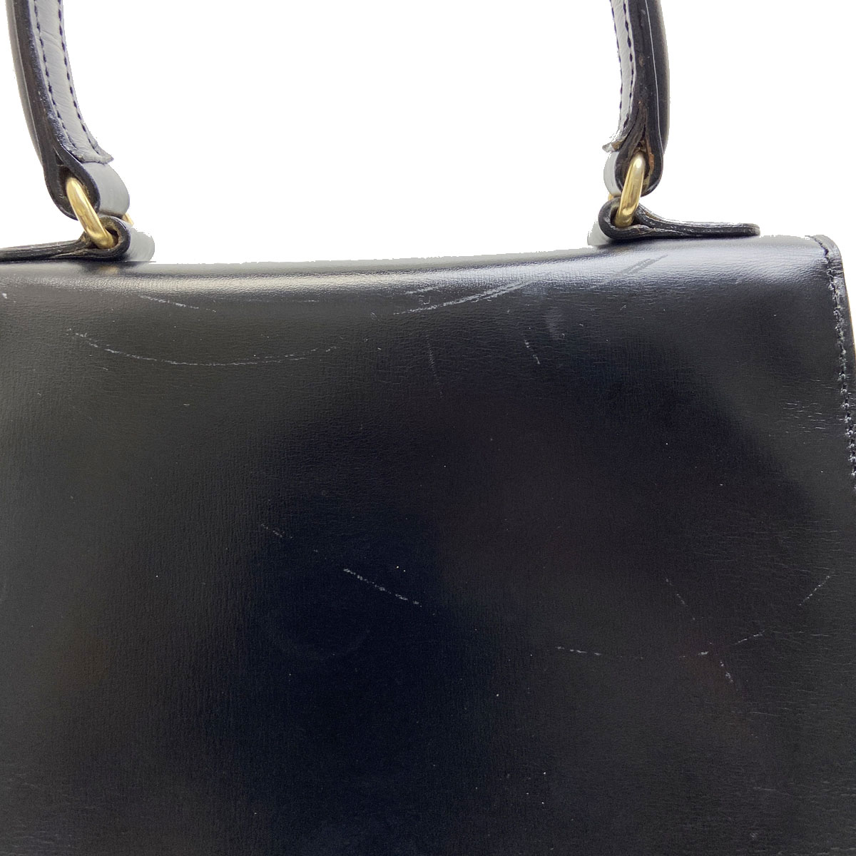 CELINE セリーヌ ハンドバッグ レザー ブラック/ゴールド金具