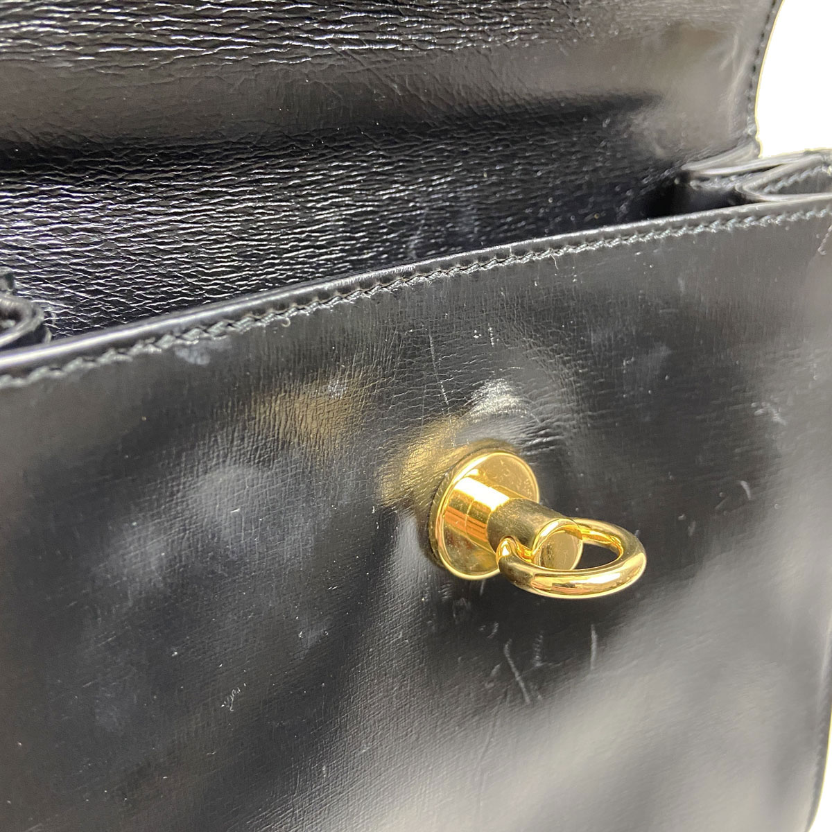 CELINE セリーヌ ハンドバッグ レザー ブラック/ゴールド金具 M10