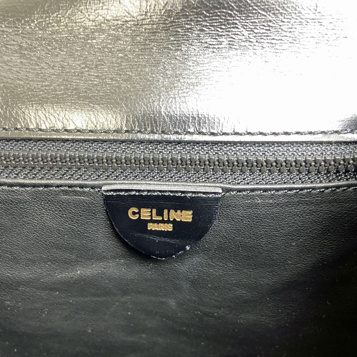 CELINE セリーヌ ハンドバッグ レザー ブラック/ゴールド金具