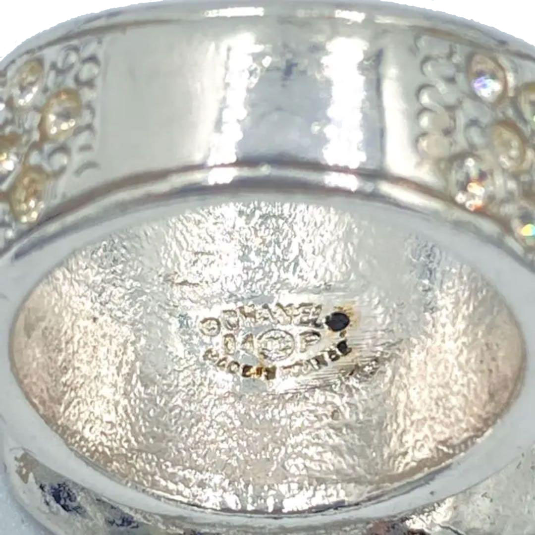 CHANEL シャネル リング 指輪 カメリア ココマーク ラインストーン シルバー 04P 約13号
