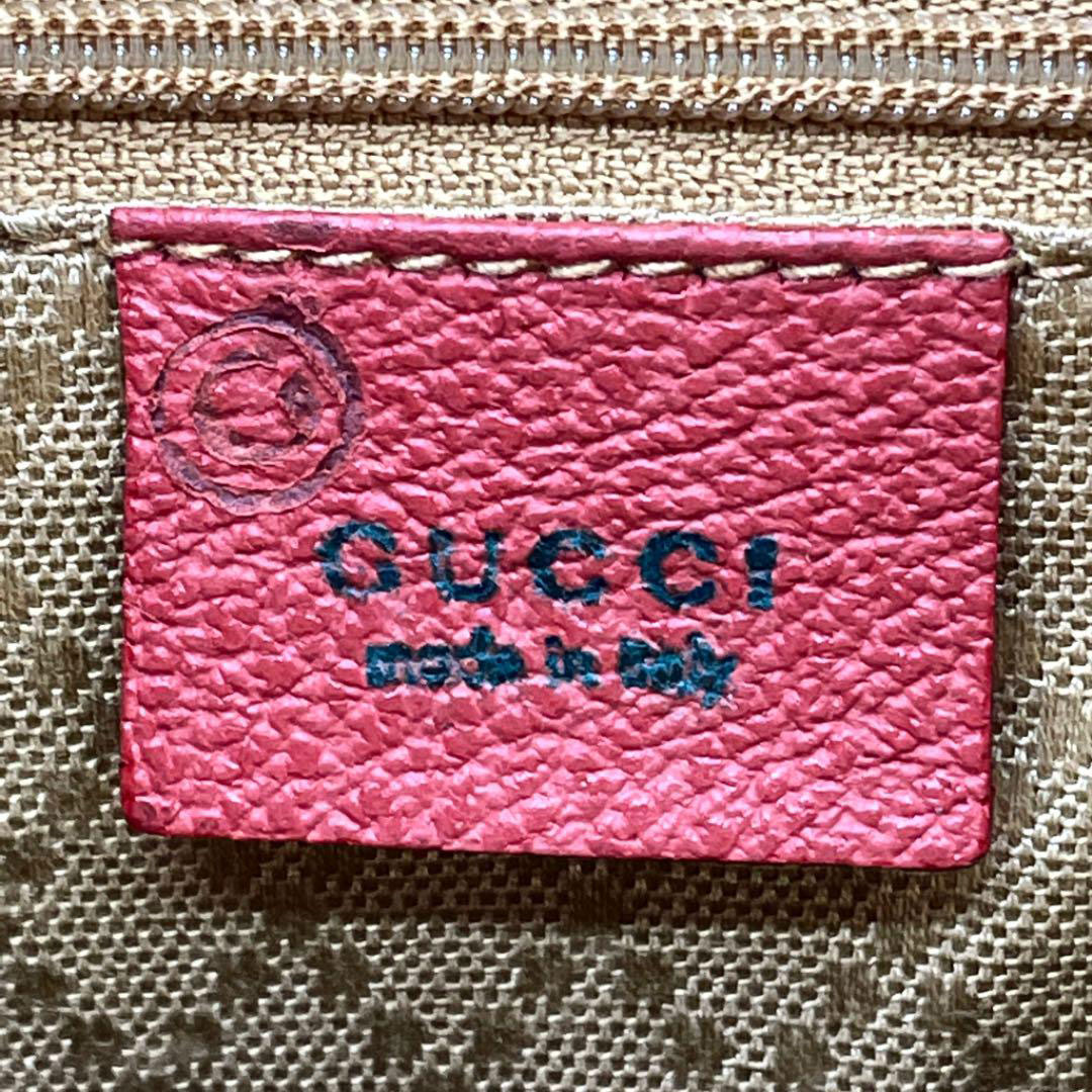 極美品　GUCCI バンブー　 リュックサック　バックパック　レザー　レッド GUCCI グッチ バンブー リュックサック バックパック スエード