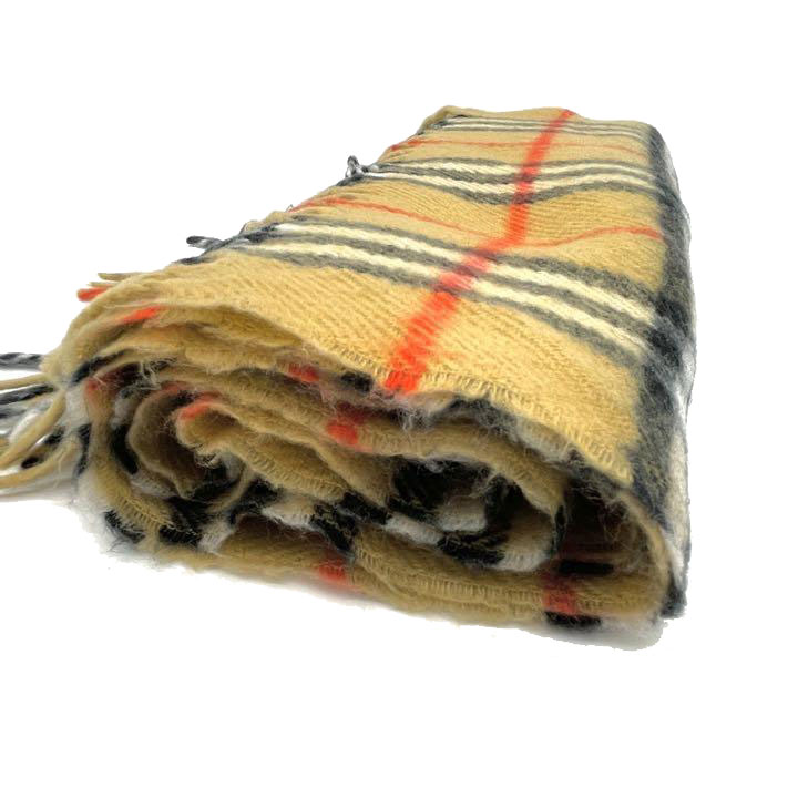 BURBERRY LONDON バーバリーロンドン マフラー バーバリーチェック ウール100％ ブラウン ブラック レッド