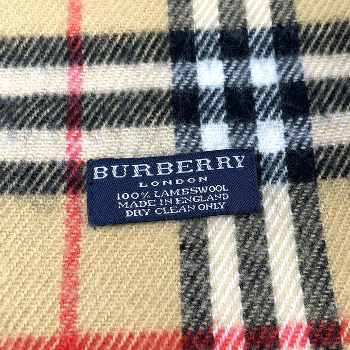 BURBERRY LONDON バーバリーロンドン マフラー バーバリーチェック ウール100％ ブラウン ブラック レッド