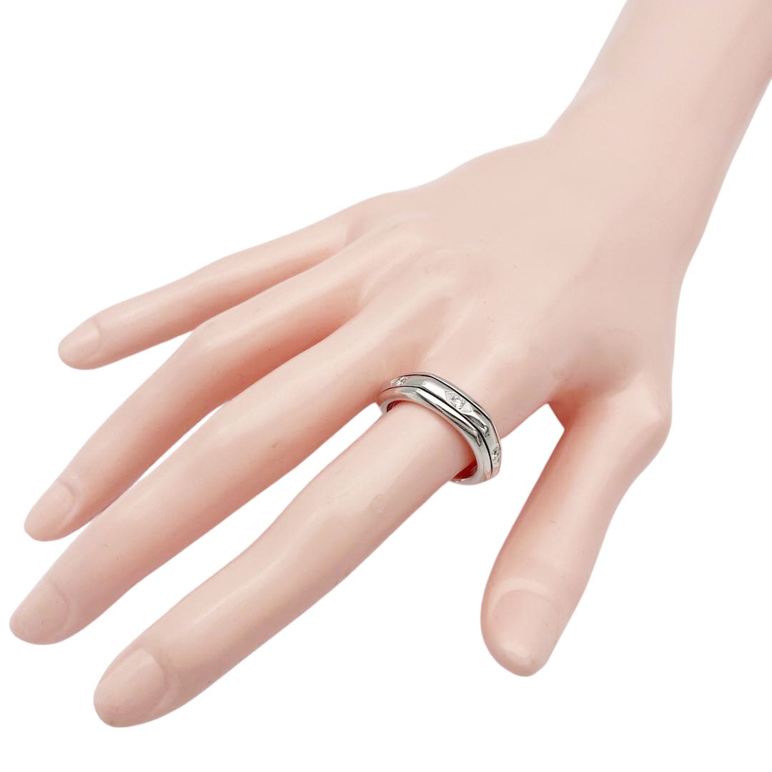 PIAGET ピアジェ ポセションリング 指輪 6Pダイヤ 750(K18WG) #55(約14号) 1998 11.4g