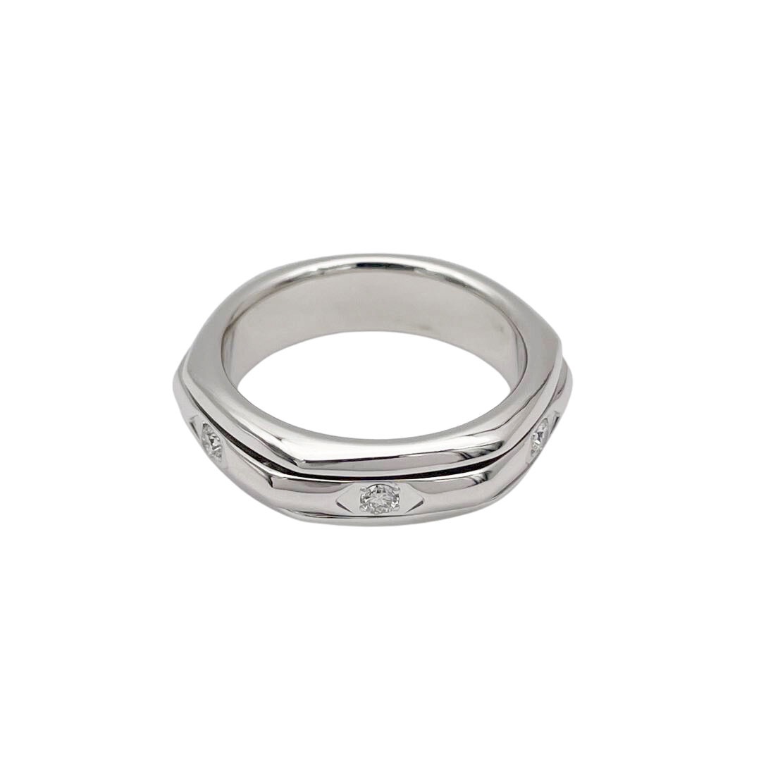 PIAGET ピアジェ ポセションリング 指輪 6Pダイヤ 750(K18WG) #55(約14号) 1998 11.4g