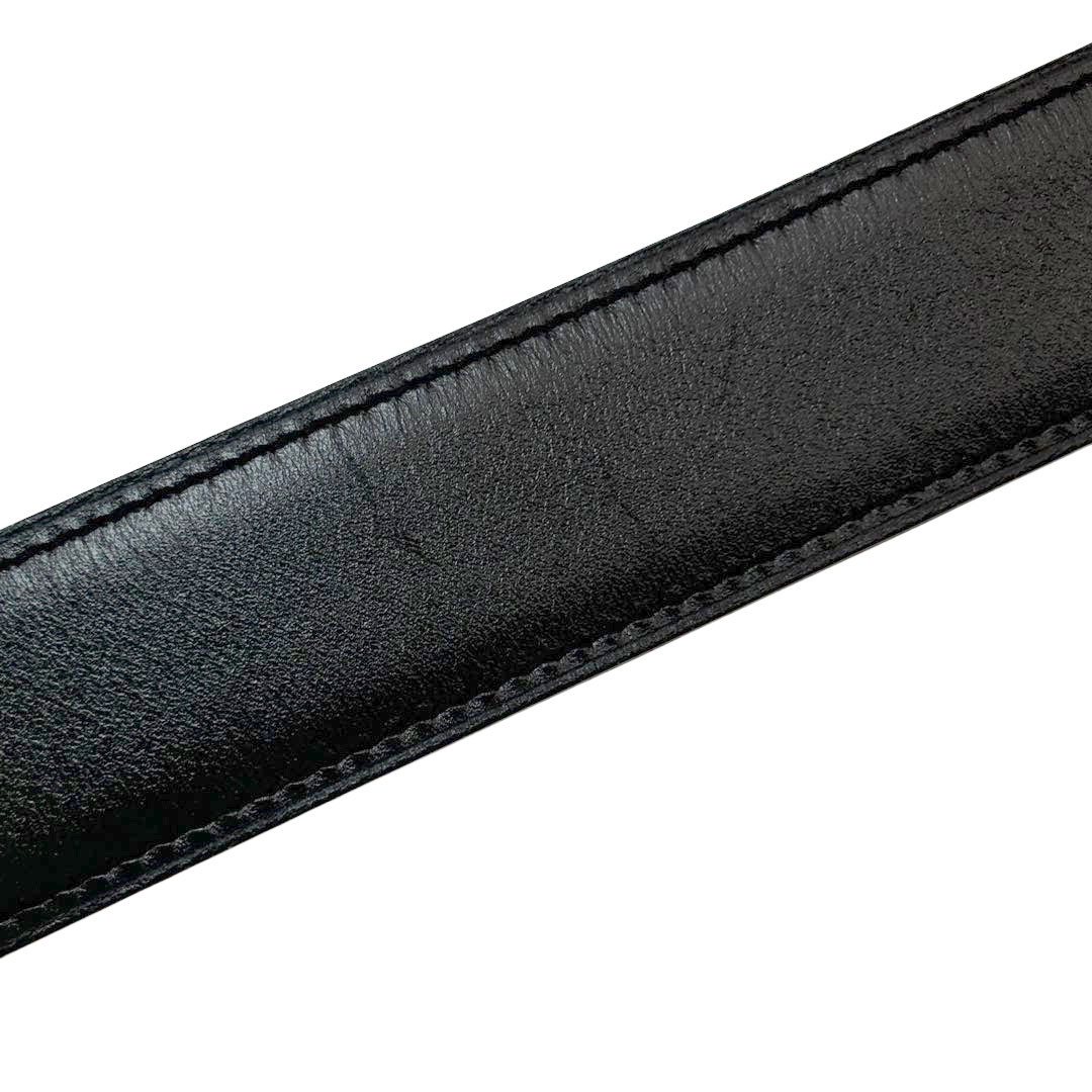 HERMES エルメス Hベルト コンスタンス マルトレ 90 リバーシブル ブラック ショコラ シルバー金具 □P刻印