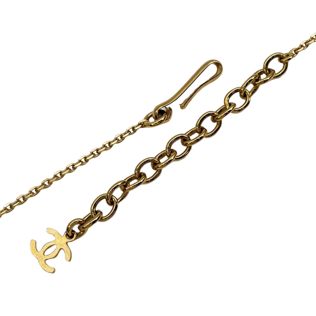 CHANEL シャネル ネックレス ハート&リボン ココマーク 02P ピンク/グレー/ゴールド金具