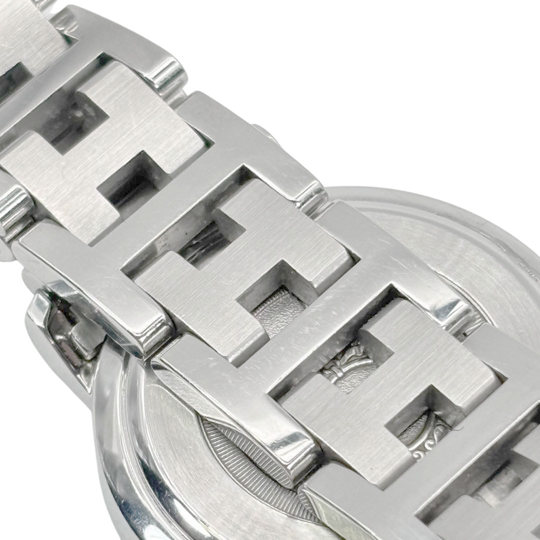 HERMES エルメス レディース腕時計 クリッパー QZ デイト シルバー 白文字盤 CL4.210 ※後期モデル