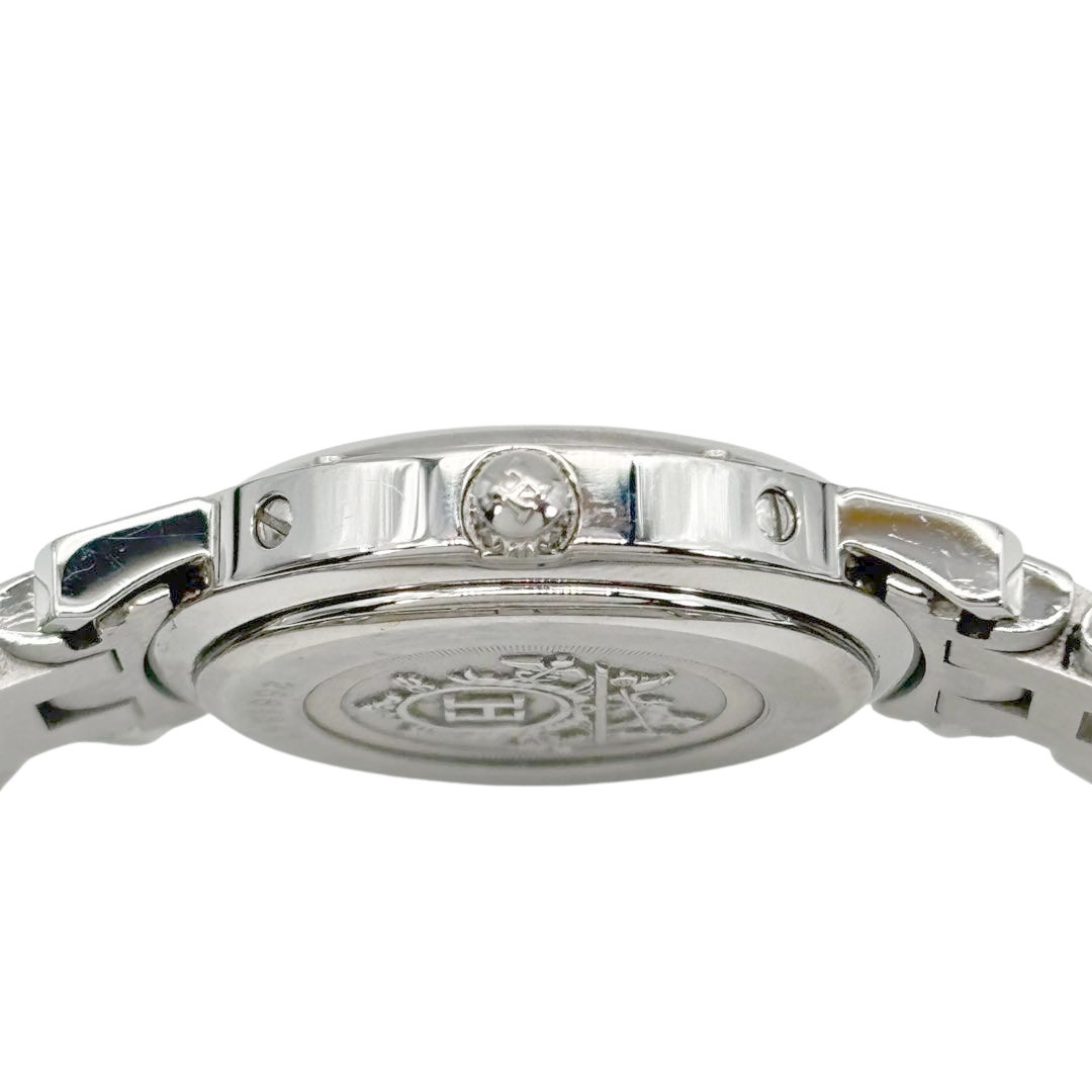 HERMES エルメス レディース腕時計 クリッパー QZ デイト シルバー 白文字盤 CL4.210 ※後期モデル