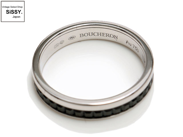 Boucheron ブシュロン キャトル ブラック リング K18WG ホワイトゴールド ブラック 約16号