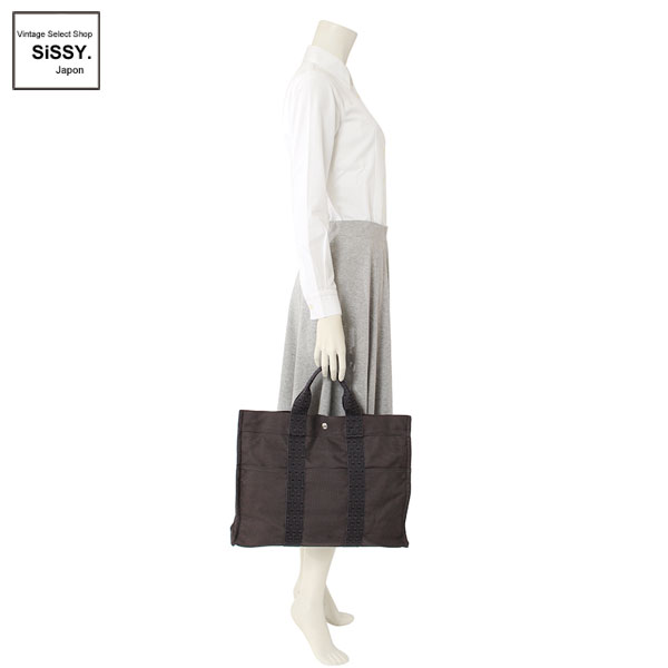 ■エルメス■ エールラインMM トートバッグ キャンバス グレー 【HERMES】