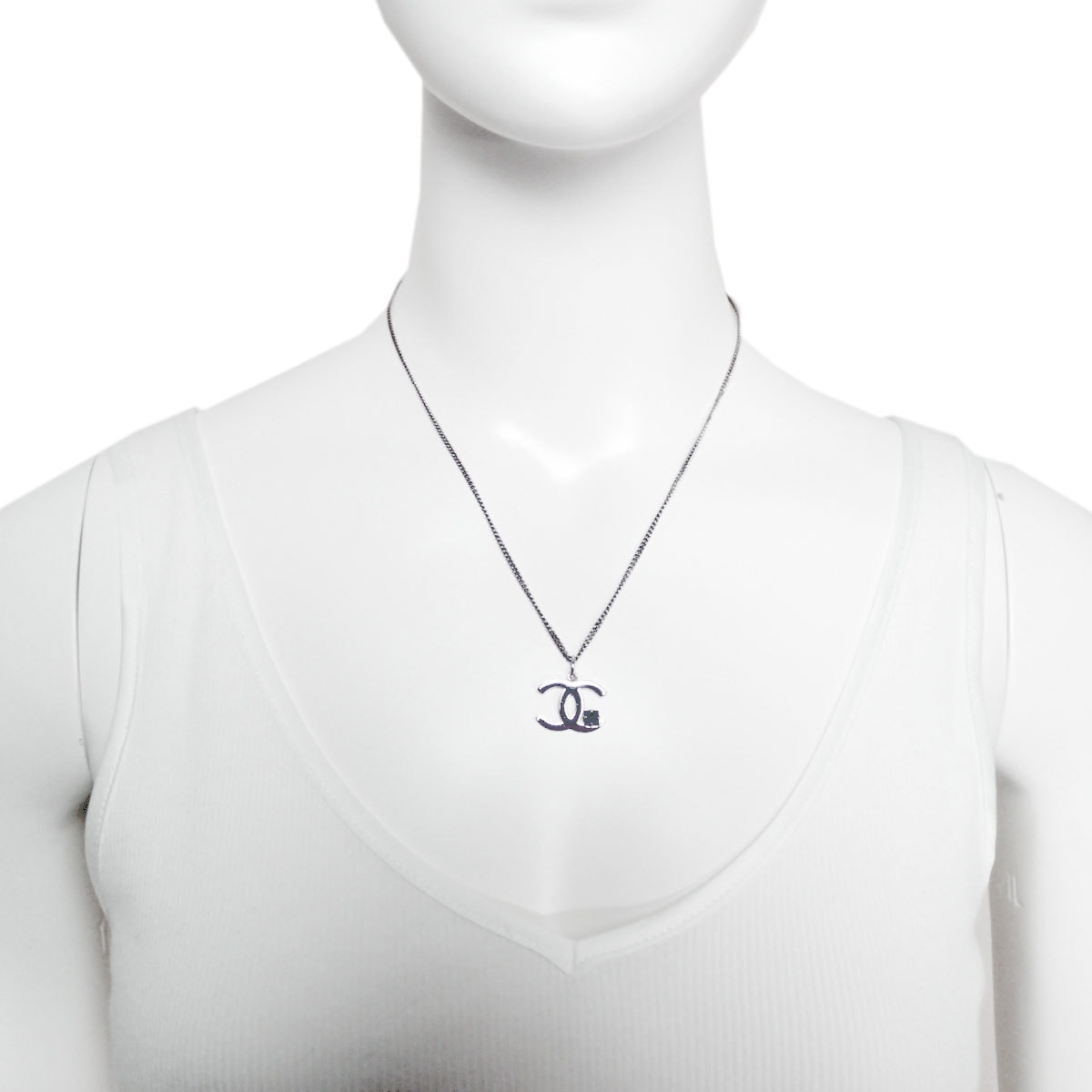 □シャネル□ ネックレス ココマーク オニキス シルバー 05P 【CHANEL