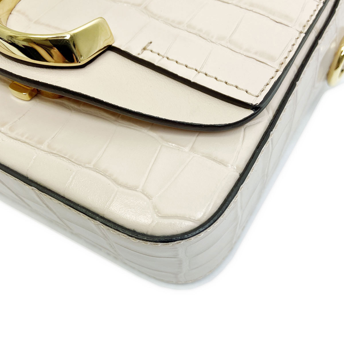 Chloe クロエ C 2WAY ミニショルダーバッグ 型押し レザー
