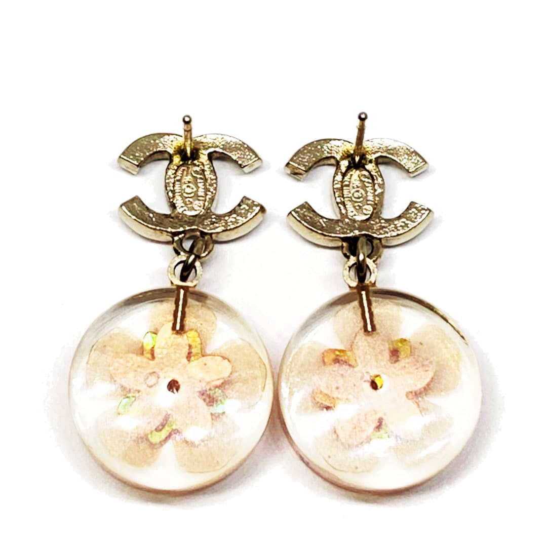 希少⭐︎シャネル ピアス A16A ココマーク ストーン ゴールド系 正規品 CHANEL シャネル ピアス ココマーク ラインストーン 16C