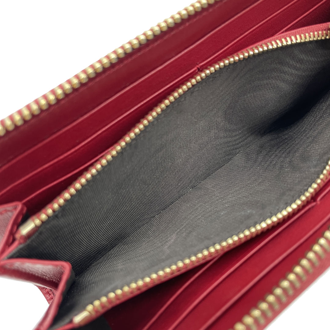 GUCCI グッチ 長財布 L字ファスナー GGキャンバス ハート ベージュ パープル系 295671