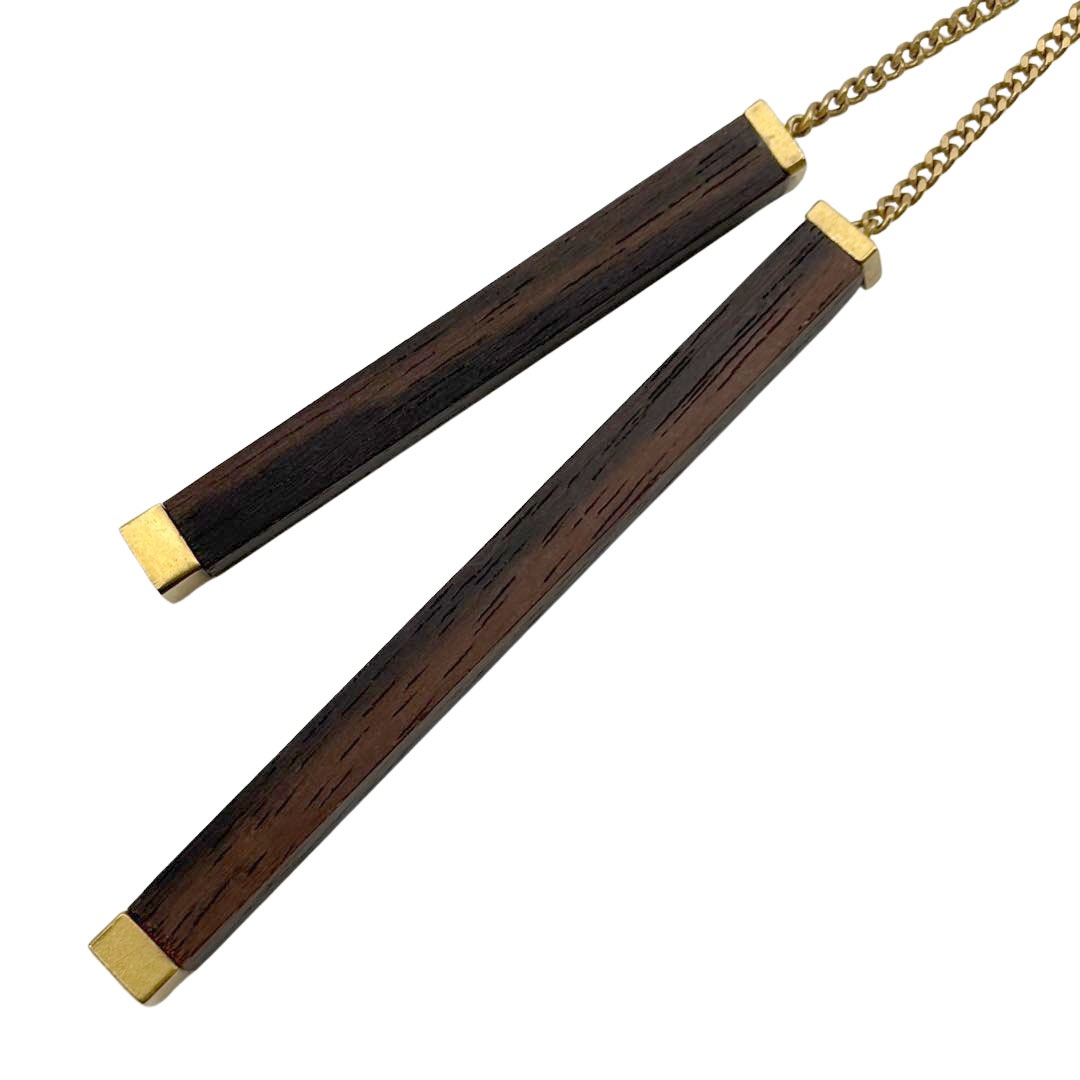 CHANEL シャネル ネックレス ココマーク ウッドバー 01A ブラウン/ゴールド