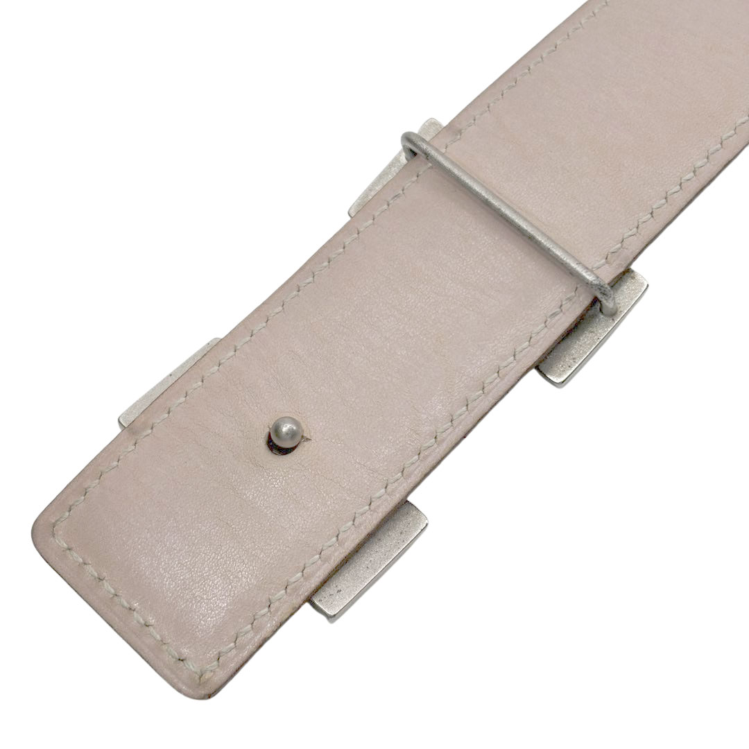 HERMES エルメス Hベルト コンスタンス 72 リバーシブル ボックスカーフ ブラック/ピンクベージュ系/シルバー金具 □F刻印