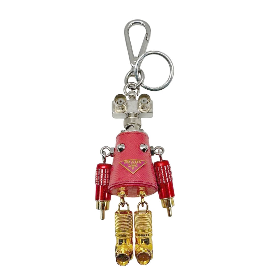 PRADA プラダ ロボットサフィアーノレザー キーリングチャーム