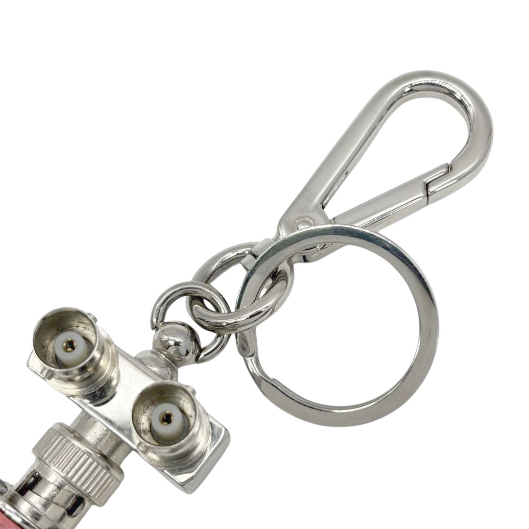 PRADA プラダ ロボットサフィアーノレザー キーリングチャーム キーホルダー メタル/レザー ベゴニアピンク 1TR028