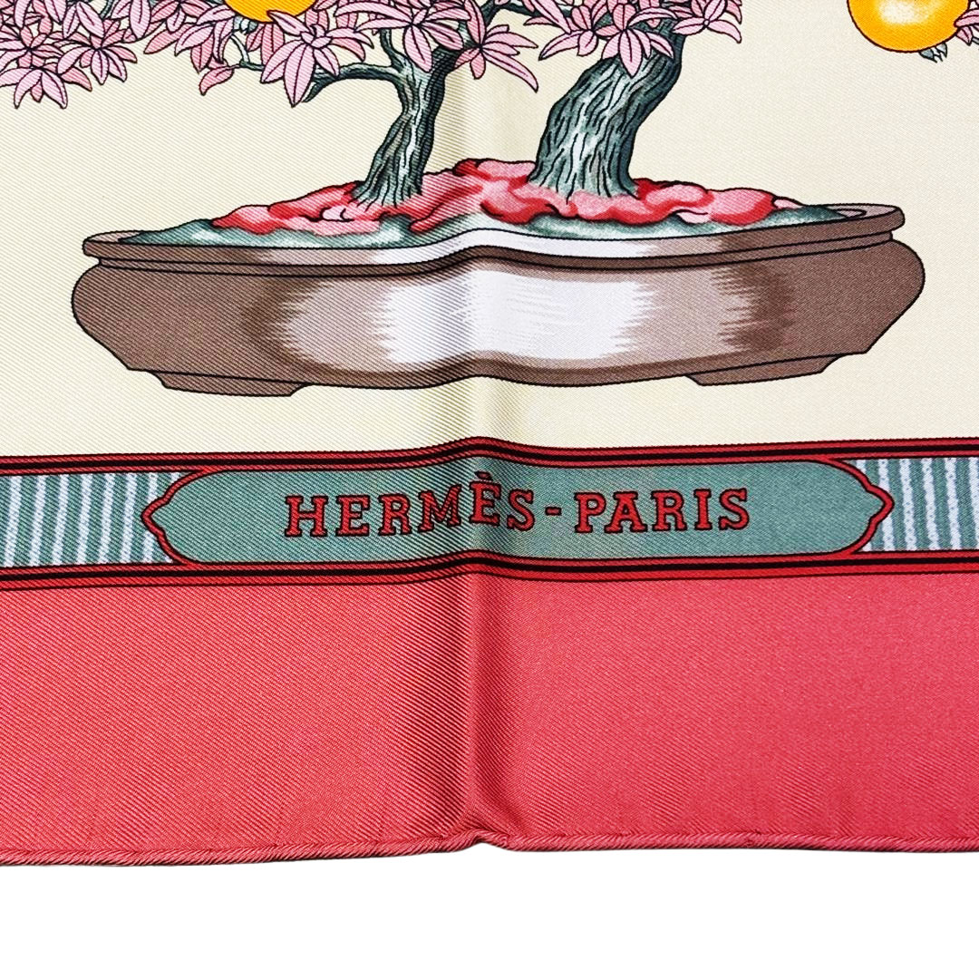 HERMES エルメス スカーフ カレ90 『BONSAI(盆栽、美しき時)』 シルク