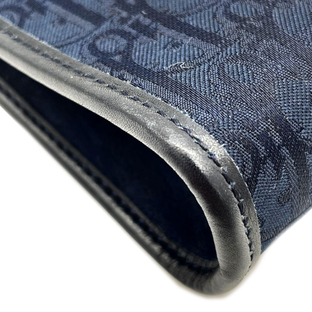 Christian Dior クリスチャンディオール ミニショルダーバッグ トロッター キャンバス レザー ネイビー ゴールド金具