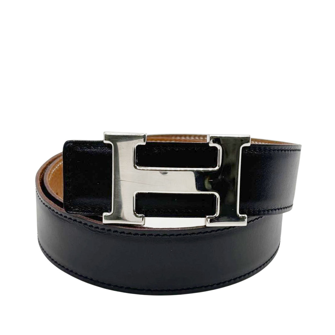 HERMES エルメス Hベルト コンスタンス 70 リバーシブル ボックスカーフ/トリヨンクレマンス ブラック/ゴールド/シルバー金具 □D刻印