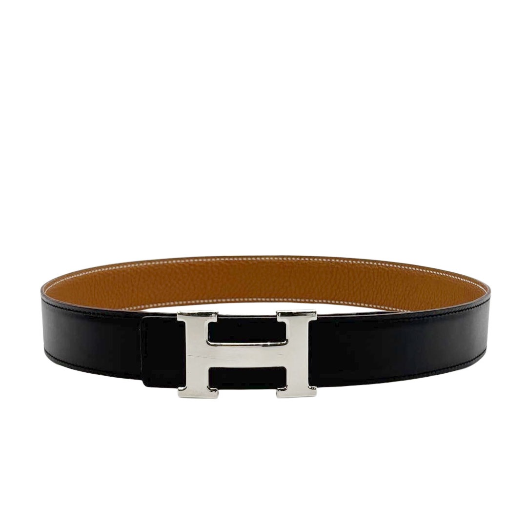 HERMES エルメス Hベルト コンスタンス 70 リバーシブル ボックスカーフ/トリヨンクレマンス ブラック/ゴールド/シルバー金具 □D刻印