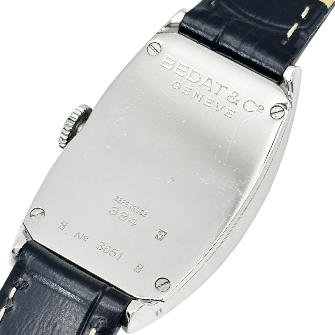 BEDAT&Co. ベダアンドカンパニー レディース腕時計 NO.3 384 ダイヤベゼル ロングトノー型 QZ SS/革ベルト シルバー/ブラック