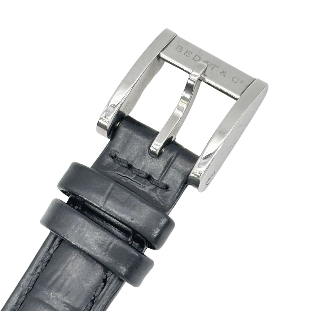 BEDAT&Co. ベダアンドカンパニー レディース腕時計 NO.3 384 ダイヤベゼル ロングトノー型 QZ SS/革ベルト シルバー/ブラック