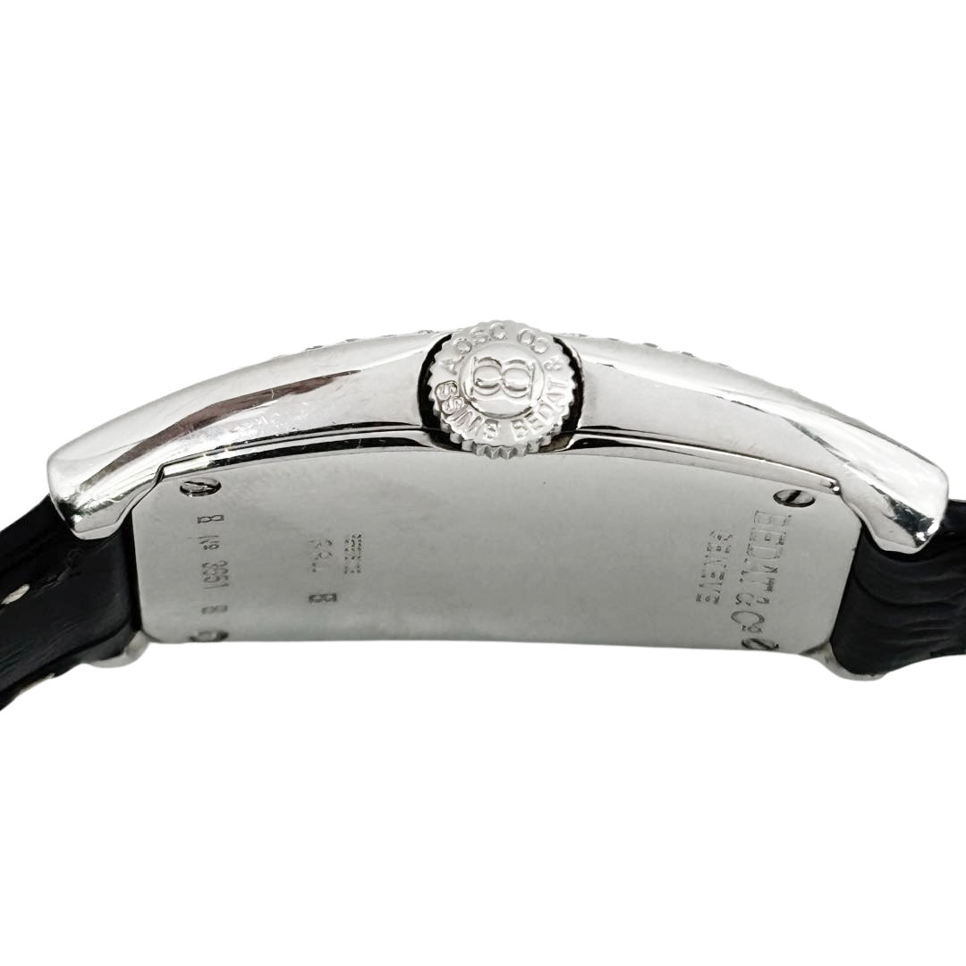 BEDAT&Co. ベダアンドカンパニー レディース腕時計 NO.3 384 ダイヤベゼル ロングトノー型 QZ SS/革ベルト シルバー/ブラック