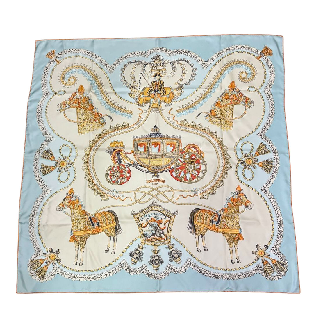 HERMES エルメス スカーフ カレ90 『PAPEROLE(馬車と貴族)』 シルク